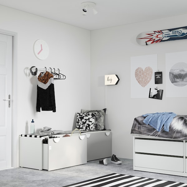 IKEA SMÅSTAD bench with toy storage, 35 3/8x20 1/2x18 7/8 in White / Gray, Ikea Ireland | 5931PAVTD