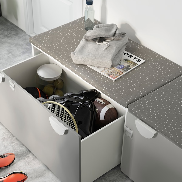 IKEA SMÅSTAD bench with toy storage, 35 3/8x20 1/2x18 7/8 in White / Gray, Ikea Ireland | 5931PAVTD