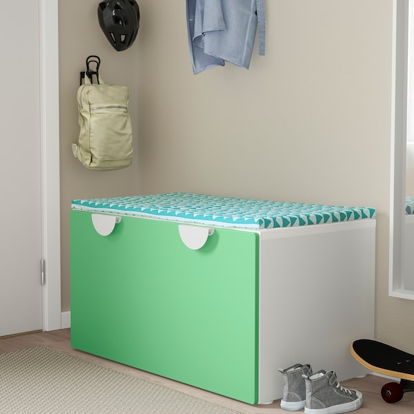 IKEA SMÅSTAD bench with toy storage, 35 3/8x20 1/2x18 7/8 in White / Green, Ikea Ireland | 3574SYBRO