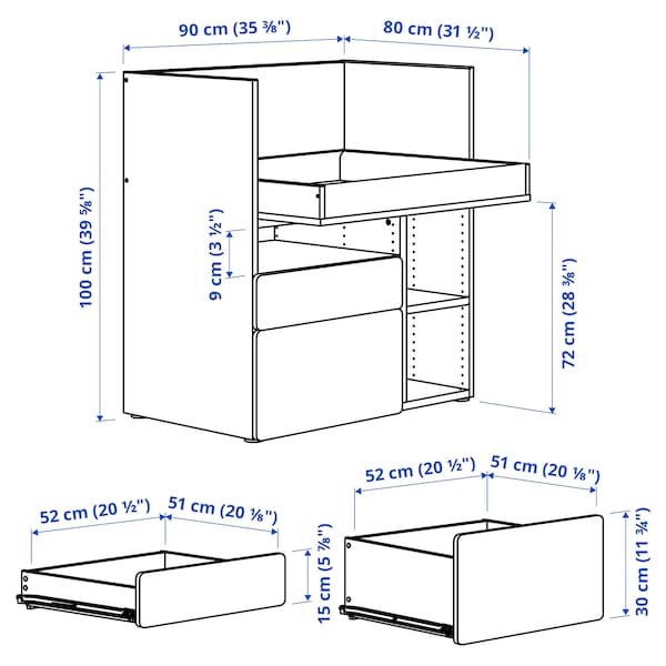 IKEA SMÅSTAD desk, 35 3/8x31 1/2x39 3/8 in Green, Ikea Ireland | 5109IGZDC