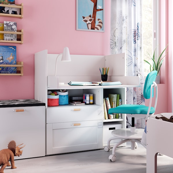 IKEA SMÅSTAD desk, with frame/with 2 drawers, 35 3/8x31 1/2x39 3/8 in White, Ikea Ireland | 4037EKXQF