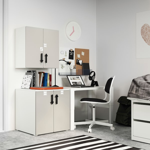 IKEA SMÅSTAD wall cabinet, 23 5/8x12 5/8x23 5/8 in White Gray / With 1 Shelf, Ikea Ireland | 1862UKVLD