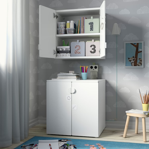IKEA SMÅSTAD wall cabinet, 23 5/8x12 5/8x23 5/8 in White Pale Pink / With 1 Shelf, Ikea Ireland | 4082XBGQC