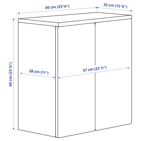 IKEA SMÅSTAD wall cabinet, 23 5/8x12 5/8x23 5/8 in White Pale Pink / With 1 Shelf, Ikea Ireland | 4082XBGQC