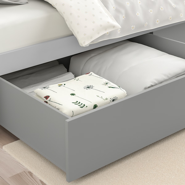 IKEA SMYGA bed frame with storage, Twin Light Gray, Ikea Ireland | 1928XJBMY