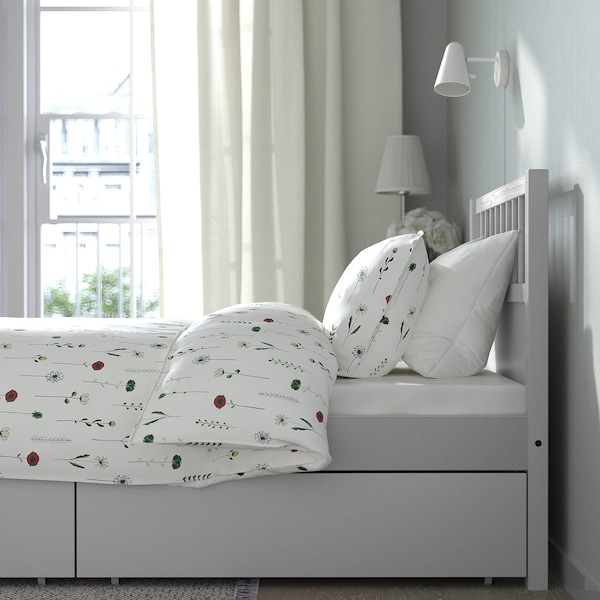 IKEA SMYGA bed frame with storage, Twin Light Gray, Ikea Ireland | 1928XJBMY