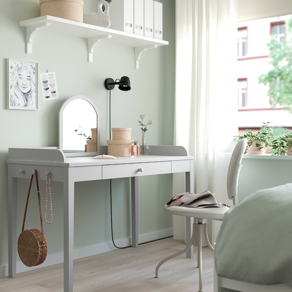 IKEA SMYGA desk, light gray, 48x23 5/8 in, Ikea Ireland | 5680QWZOA