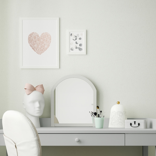 IKEA SMYGA desk with mirror, light gray, 48x23 5/8 in, Ikea Ireland | 8971EFSBP