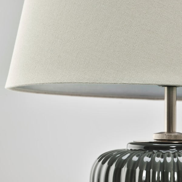 IKEA SNÖBYAR table lamp, gray-turquoise ceramic/gray, 20 in, Ikea Ireland | 3420JIWTF