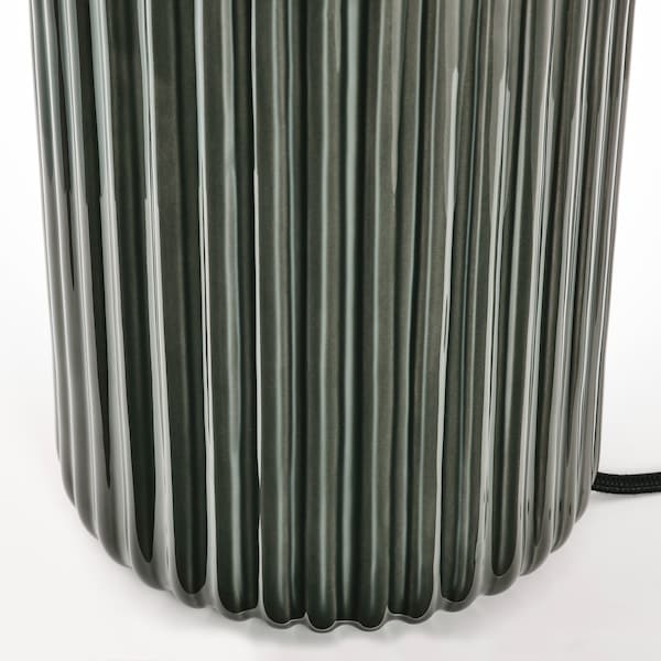 IKEA SNÖBYAR table lamp, gray-turquoise ceramic/gray, 20 in, Ikea Ireland | 3420JIWTF