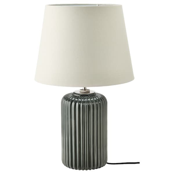 IKEA SNÖBYAR table lamp, gray-turquoise ceramic/gray, 20 in, Ikea Ireland | 3420JIWTF