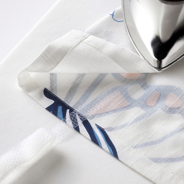 IKEA SÅNGLÄRKA Curtains with tie-backs, 1 pair, butterfly, white blue, 47x98 in, Ikea Ireland | 1746WBLYX