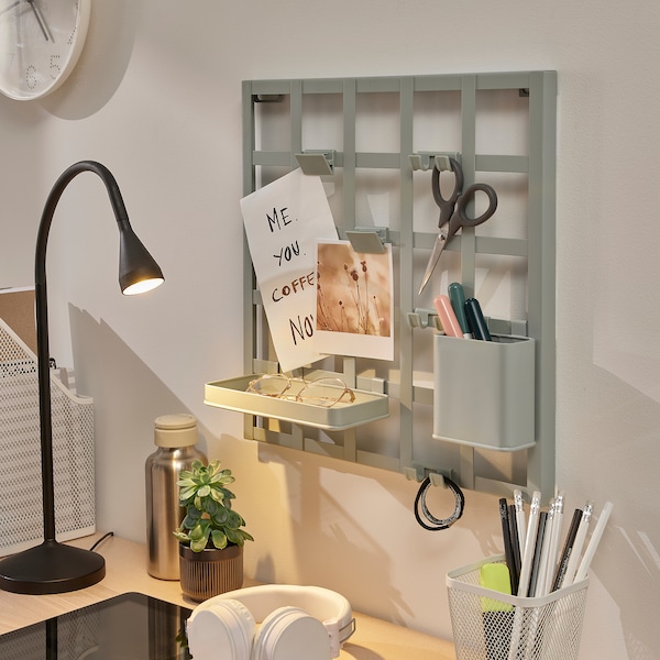 IKEA SNICKRA 8-piece storage board set, gray-green, 15x15 in, Ikea Ireland | 8365LDAZW