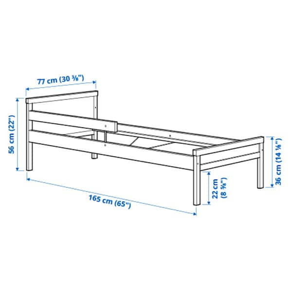 IKEA SNIGLAR bed frame with slatted bed base, 27 1/2x63 in Beech, Ikea Ireland | 9218NGZHI