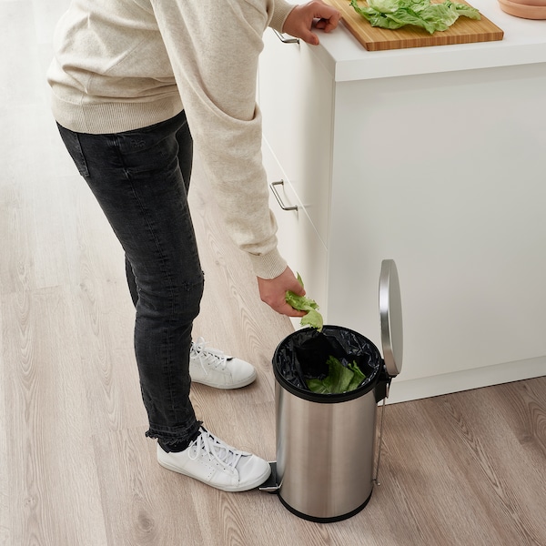 IKEA SNÖRPA pedal bin, stainless steel, 3 gallon, Ikea Ireland | 7420XMPIZ
