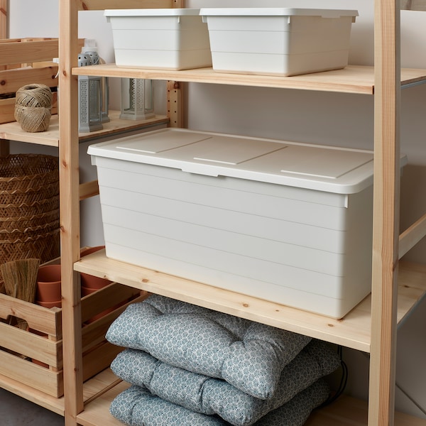 IKEA SOCKERBIT storage box with lid, 15x30x11 ¾ in White, Ikea Ireland | 1908KABSF