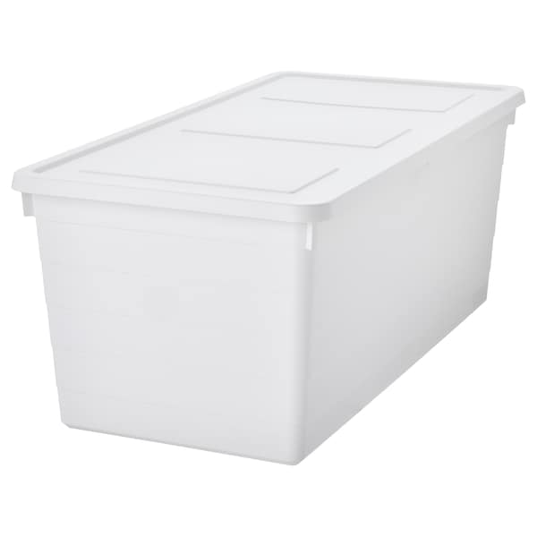 IKEA SOCKERBIT storage box with lid, 15x30x11 ¾ in White, Ikea Ireland | 1908KABSF