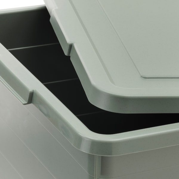 IKEA SOCKERBIT storage box with lid, 15x30x11 ¾ in Gray / Green, Ikea Ireland | 0167WBAKE