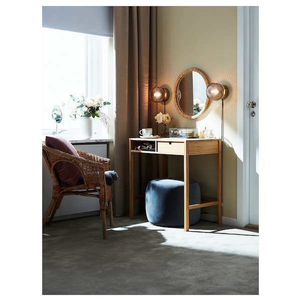 IKEA SOLKLINT wall lamp, brass/gray clear glass, Ikea Ireland | 3748TCEVD