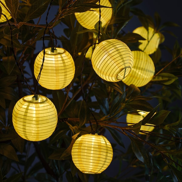 IKEA SOLVINDEN LED string light with 12 lights Outdoor / Battery Operated Yellow, Ikea Ireland | 2159VZXKA