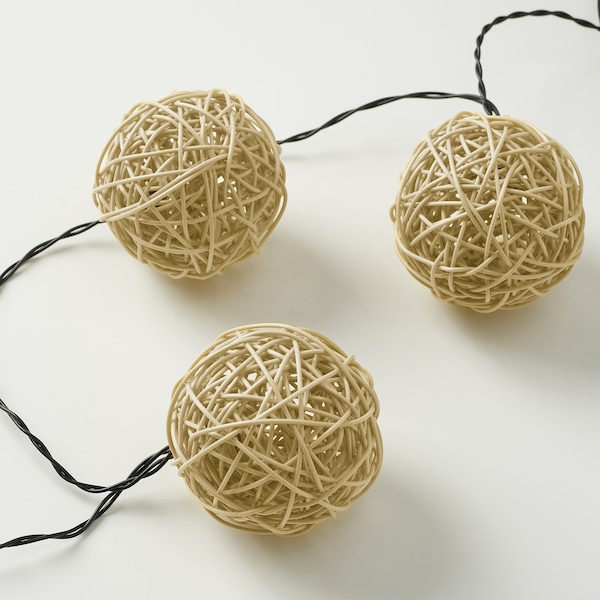 IKEA SOLVINDEN LED string light with 12 lights Battery Operated / Beige, Ikea Ireland | 7961AHJGC