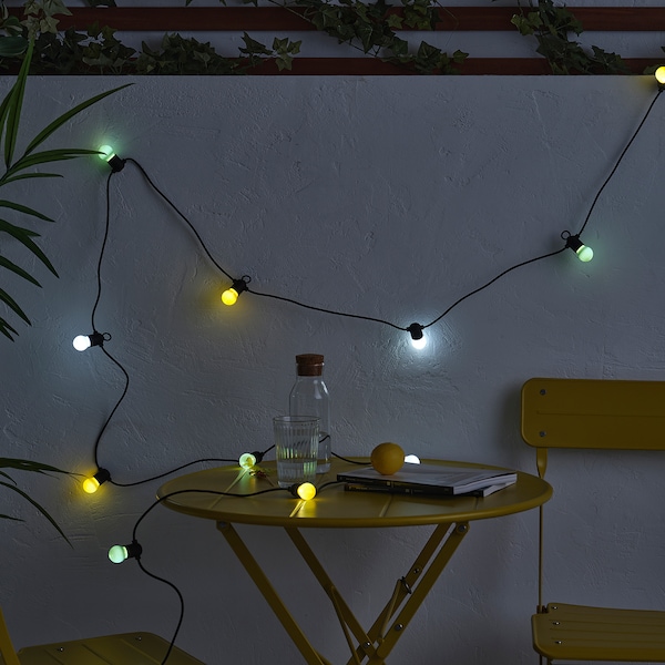 IKEA SOLVINDEN LED string light with 12 lights Battery Operated / Outdoor Multicolor, Ikea Ireland | 8456AXTFG