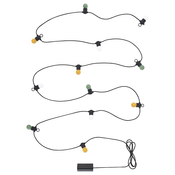 IKEA SOLVINDEN LED string light with 12 lights Battery Operated / Outdoor Multicolor, Ikea Ireland | 8456AXTFG