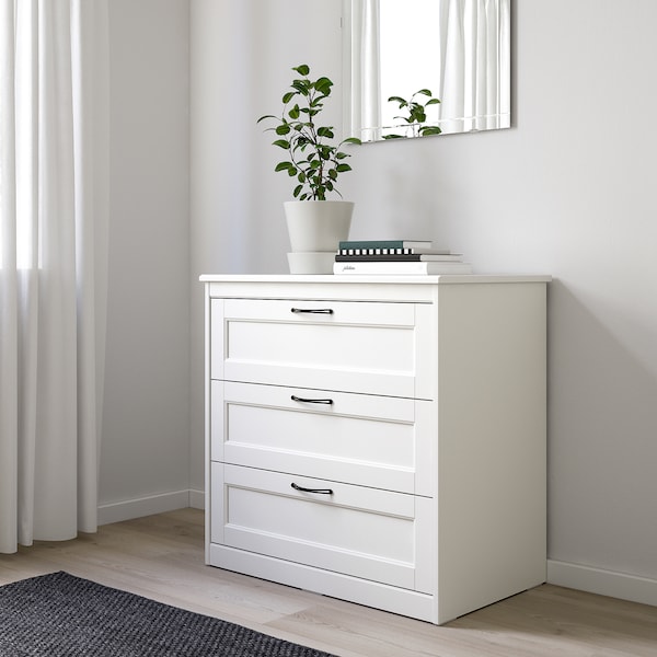 IKEA SONGESAND 3-drawer chest White, Ikea Ireland | 3254LFUWN
