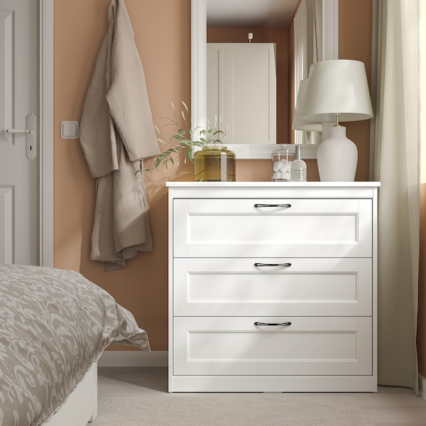 IKEA SONGESAND 3-drawer chest White, Ikea Ireland | 3254LFUWN