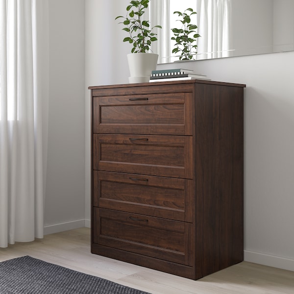 IKEA SONGESAND 4-drawer chest Dark Brown, Ikea Ireland | 8596UGYAV