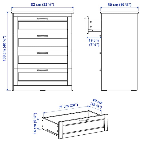 IKEA SONGESAND 4-drawer chest Dark Brown, Ikea Ireland | 8596UGYAV