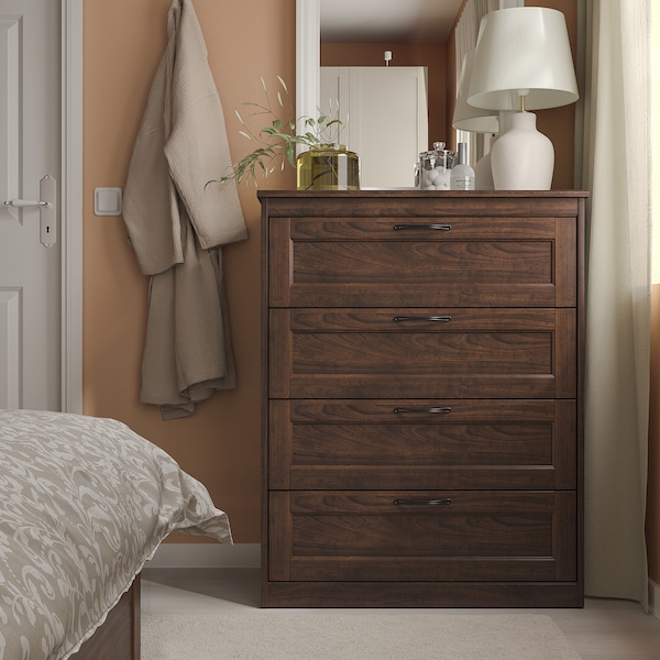 IKEA SONGESAND 4-drawer chest Dark Brown, Ikea Ireland | 8596UGYAV