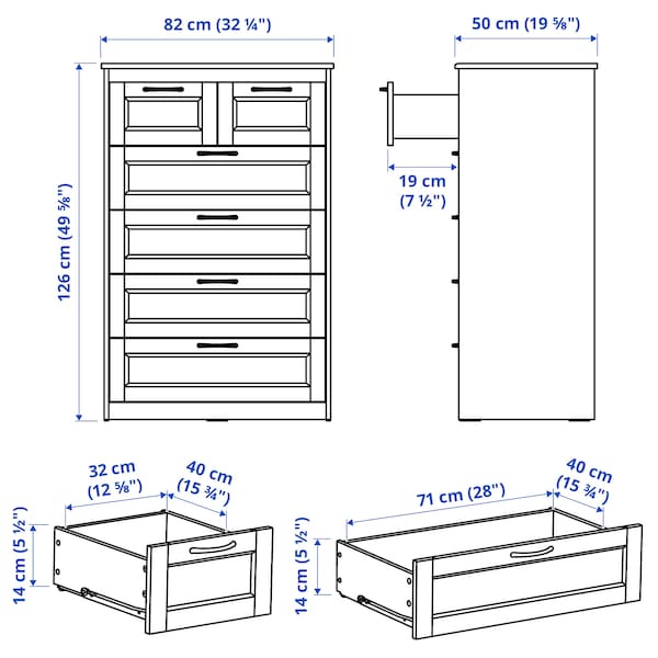 IKEA SONGESAND 6-drawer chest White, Ikea Ireland | 5617XAQCK