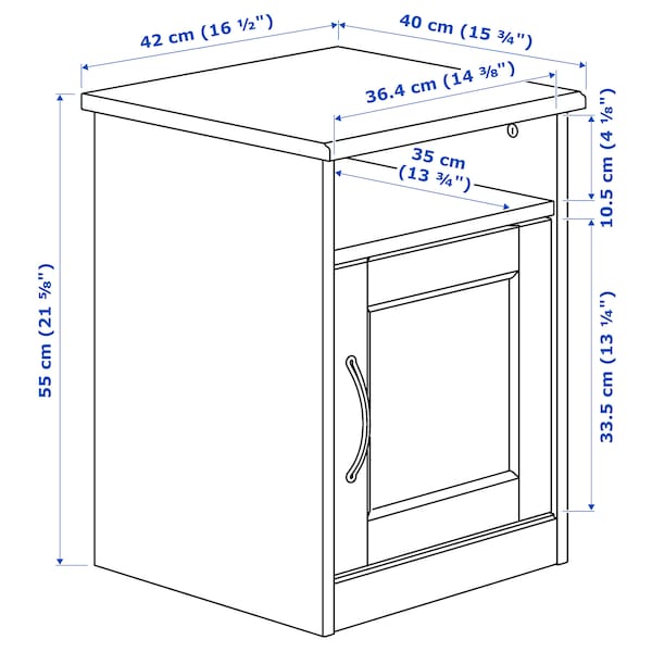 IKEA SONGESAND nightstand, 16 1/2x15 3/4 in Brown, Ikea Ireland | 6408AFJKI