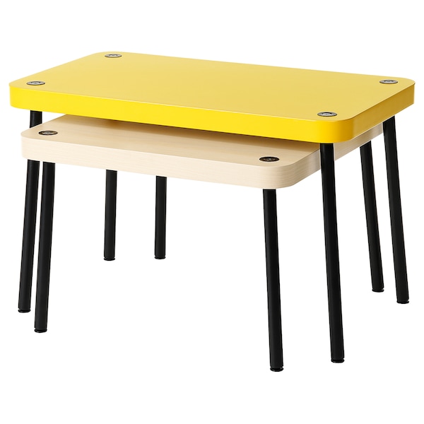 IKEA SONHULT nesting tables Yellow / Birch Effect, Ikea Ireland | 4309XKVHI