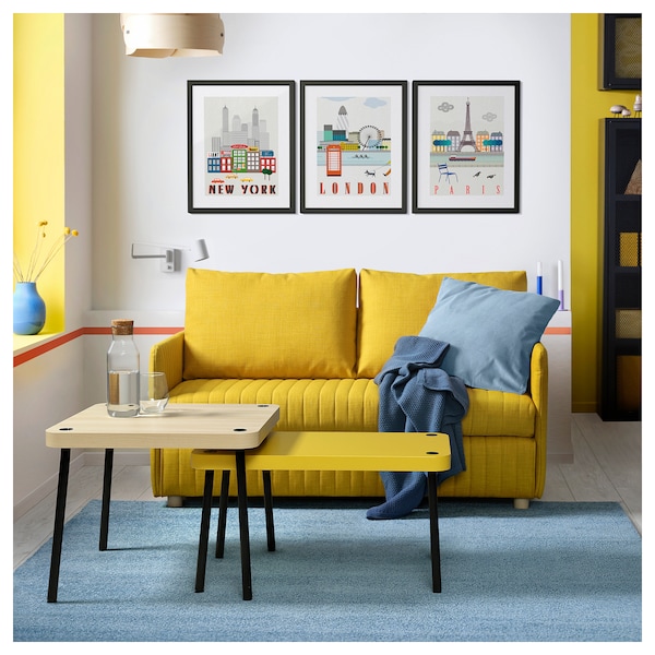 IKEA SONHULT nesting tables Yellow / Birch Effect, Ikea Ireland | 4309XKVHI