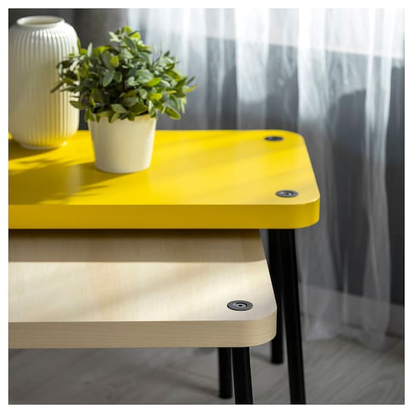 IKEA SONHULT nesting tables Yellow / Birch Effect, Ikea Ireland | 4309XKVHI