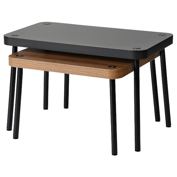 IKEA SONHULT nesting tables, set of 2 Gray / Walnut Effect, Ikea Ireland | 6094FDHSP