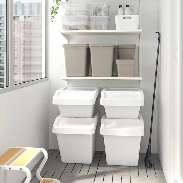 IKEA SORTERA recycling bin with lid, 16 gallon White, Ikea Ireland | 7548BLFGP