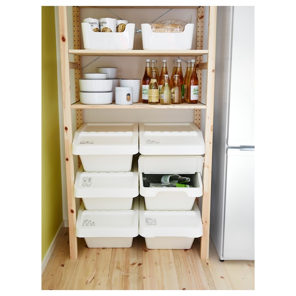 IKEA SORTERA recycling bin with lid, white, 10 gallon, Ikea Ireland | 2608UWFEP