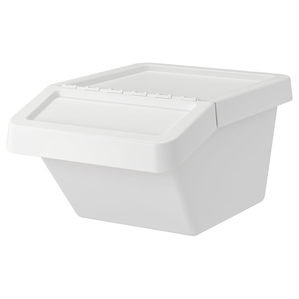 IKEA SORTERA recycling bin with lid, white, 10 gallon, Ikea Ireland | 2608UWFEP