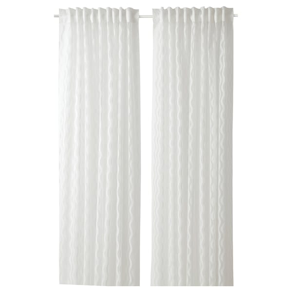 IKEA SOTSTÄVMAL sheer curtains, 1 pair, white, 57x98 in, Ikea Ireland | 9612GZNKD
