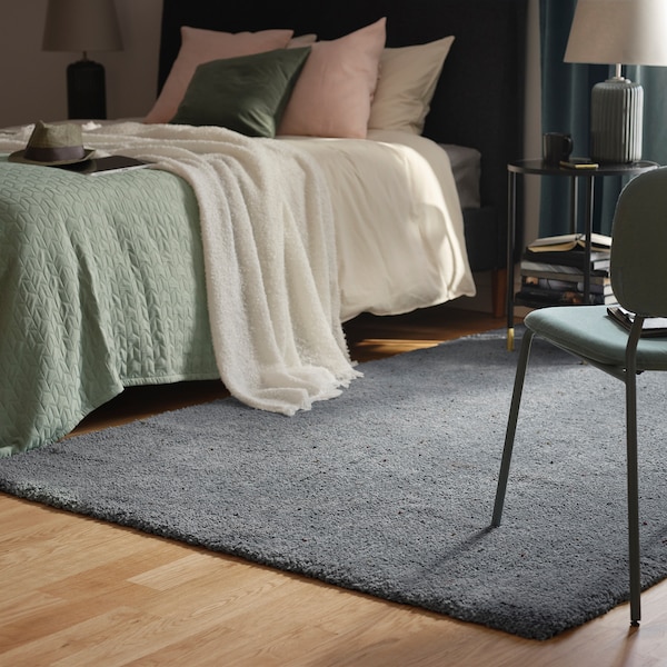IKEA SPENTRUP rug, high pile, light gray-turquoise/dotted, 5'3 inx7'7 in, Ikea Ireland | 0124HBCOP