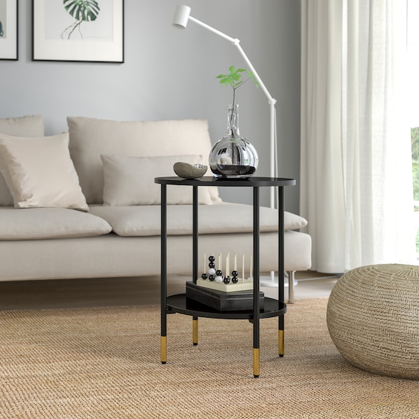 IKEA ÄSPERÖD side table, black/glass black, 17 3/4 in, Ikea Ireland | 1038FVADW