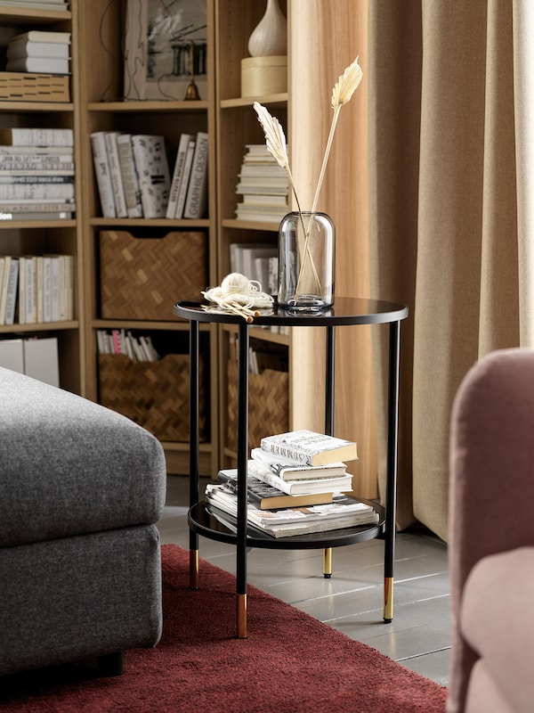 IKEA ÄSPERÖD side table, black/glass black, 17 3/4 in, Ikea Ireland | 1038FVADW