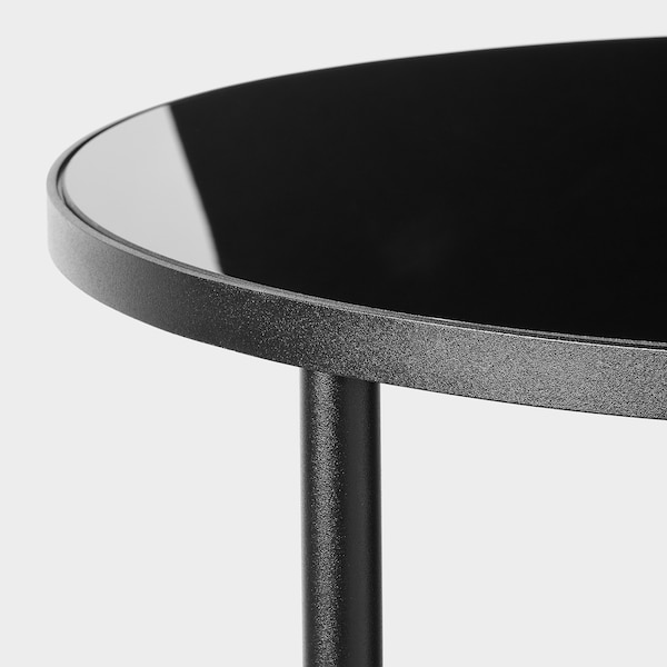 IKEA ÄSPERÖD side table, black/glass black, 17 3/4 in, Ikea Ireland | 1038FVADW