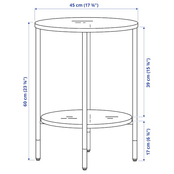 IKEA ÄSPERÖD side table, black/glass black, 17 3/4 in, Ikea Ireland | 1038FVADW
