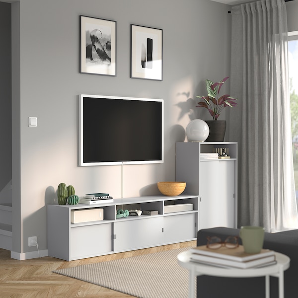 IKEA SPIKSMED TV storage combination, light gray, 84 1/2x12 5/8x38 in, Ikea Ireland | 7230WGFAT