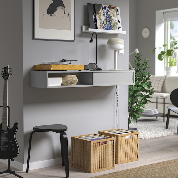 IKEA SPIKSMED media shelf, light gray, 46 1/8x12 5/8 in, Ikea Ireland | 0389SUOWR