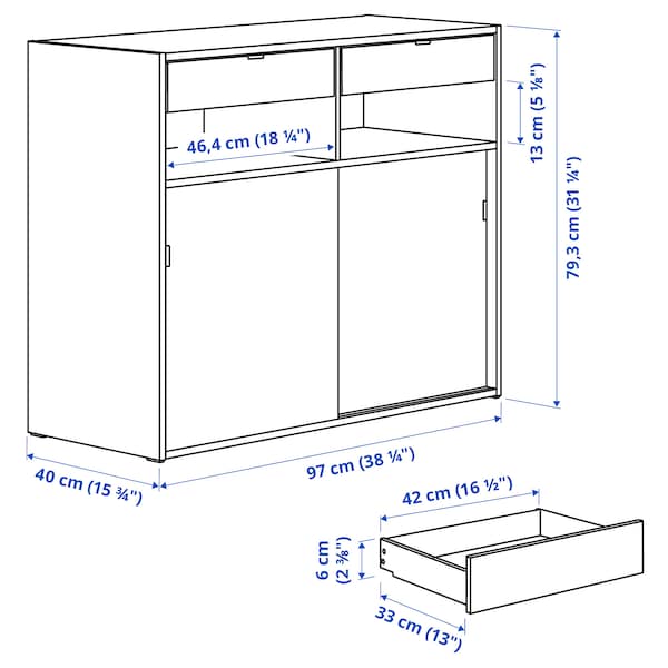 IKEA SPIKSMED sideboard, light gray, 38 1/4x15 3/4x31 1/4 in, Ikea Ireland | 4617TBMWN
